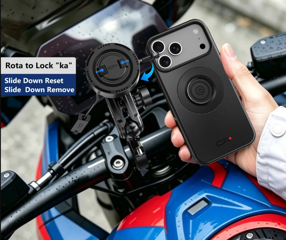 GRXPLORE MW60-L Wireless Charging Handlebar Mount with Vibration Dampener - Image 3